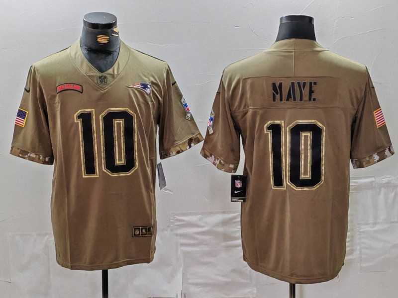 Men%27s New England Patriots #10 Drake Maye Olive 2022 Salute To Service Limited Stitched Jersey->kansas city chiefs->NFL Jersey